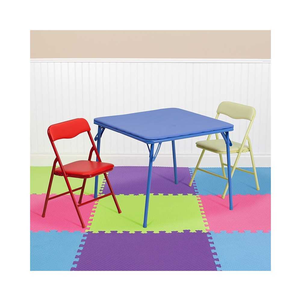 Kids Colorful 3 Piece Folding Table and Chair Set