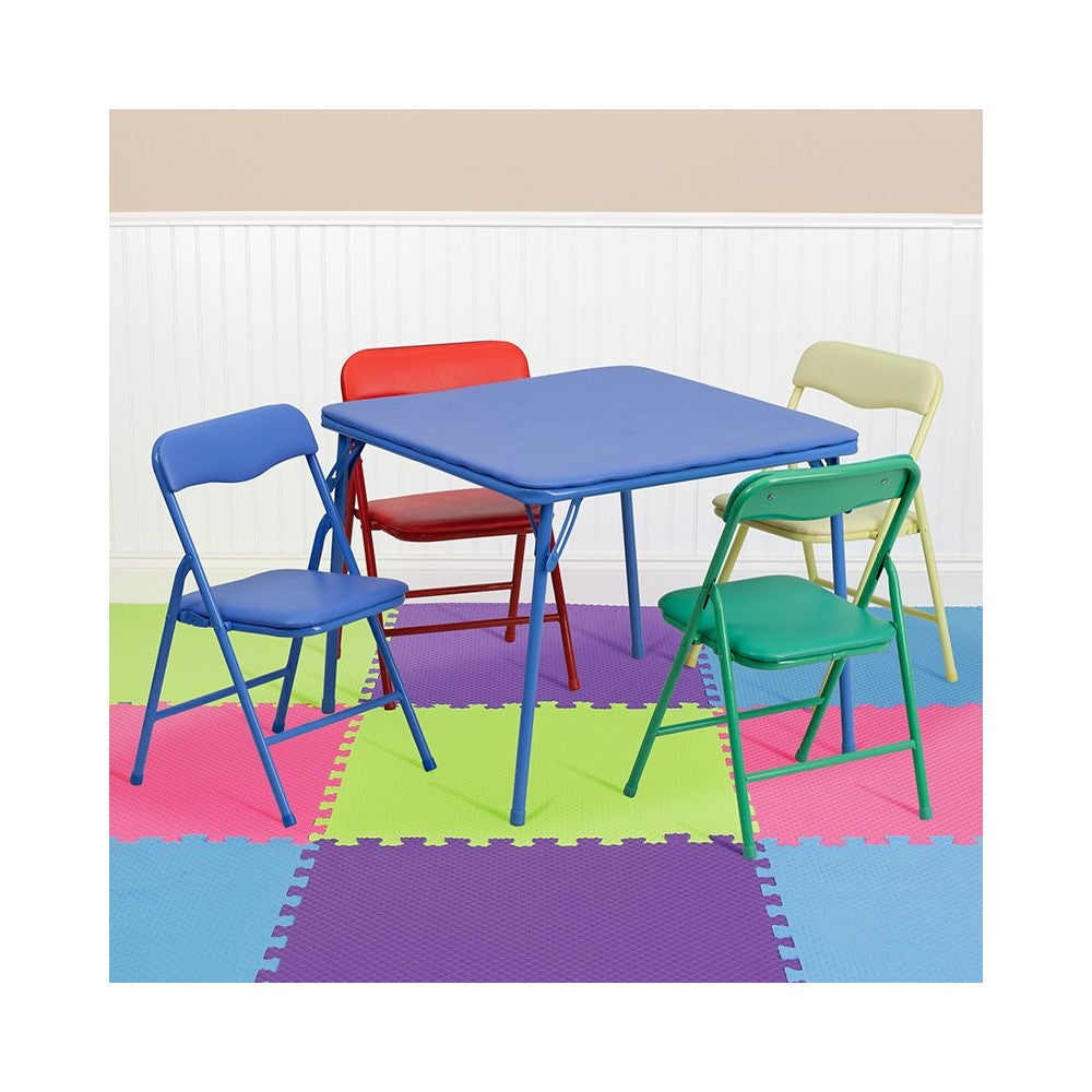 Kids Colorful 5 Piece Folding Table and Chair Set