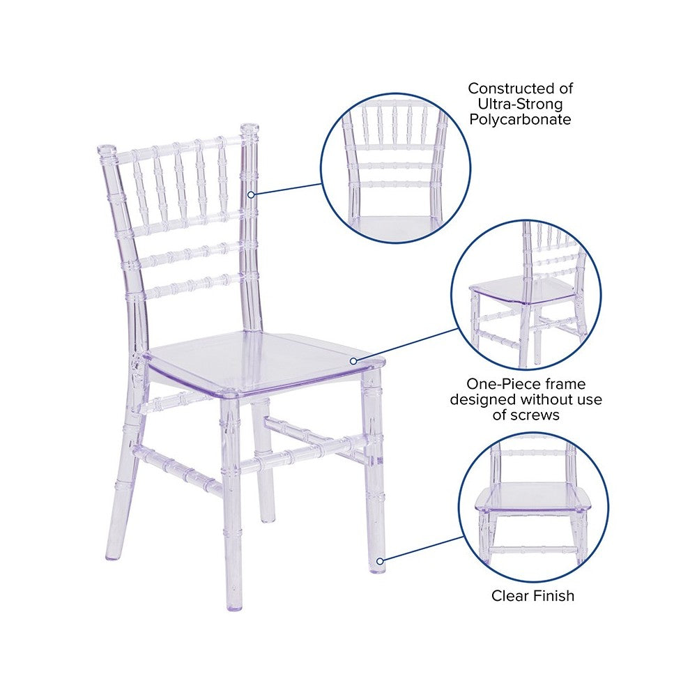 Kids Crystal Transparent Chiavari Chair