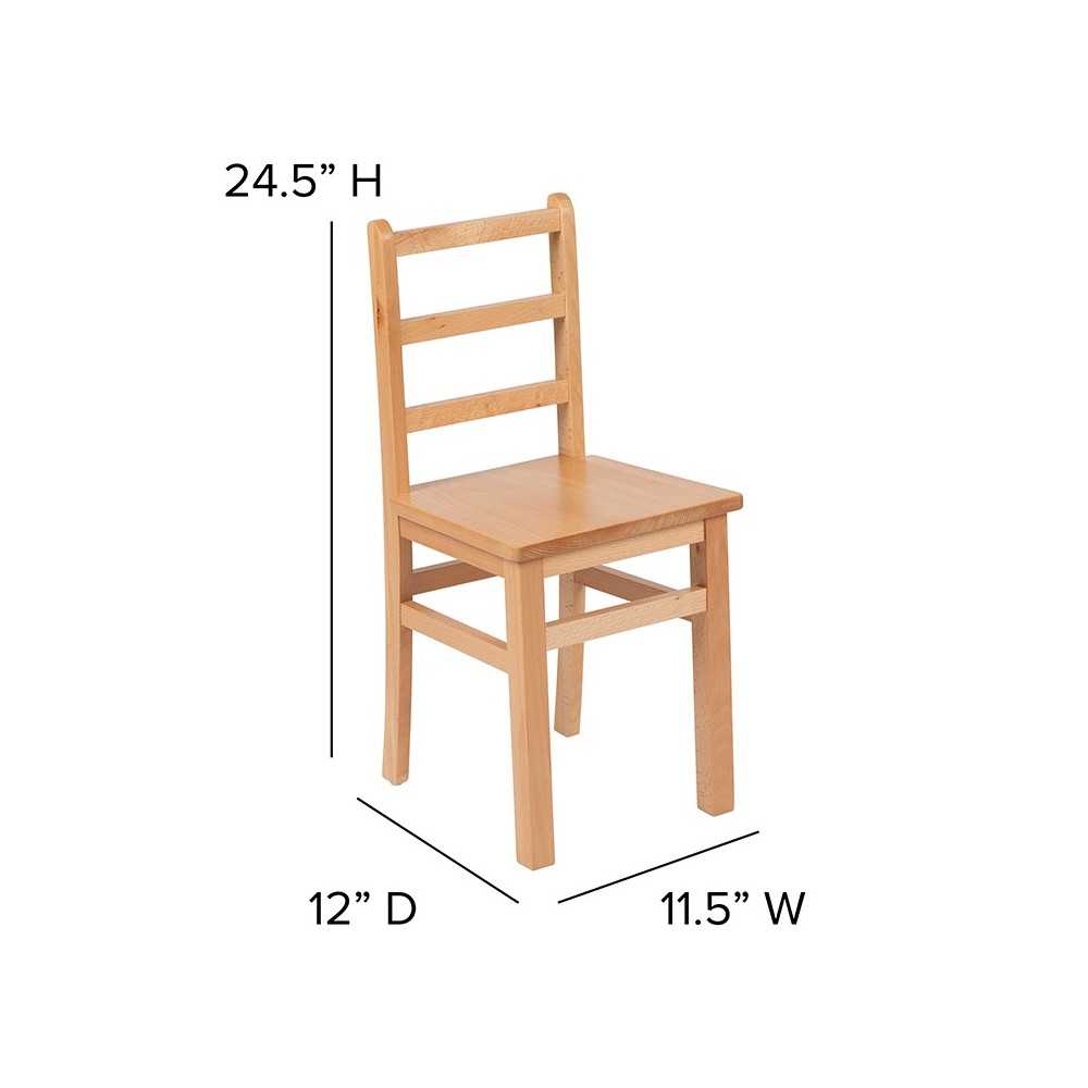 Kids Natural Solid Wood Table and Chair Set for Classroom, Playroom, Kitchen