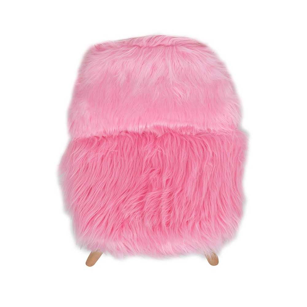 Kids Shaggy Dog Light Pink Accent Chair