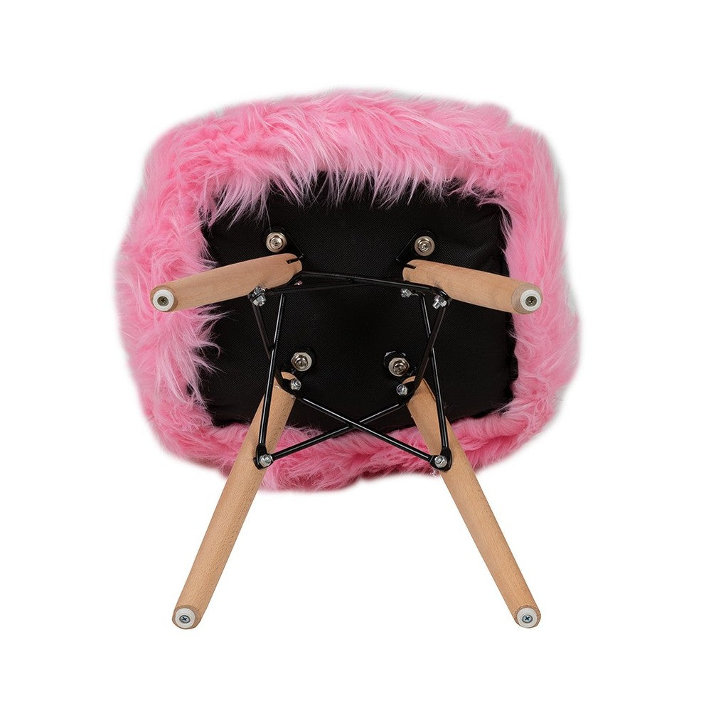 Kids Shaggy Dog Light Pink Accent Chair