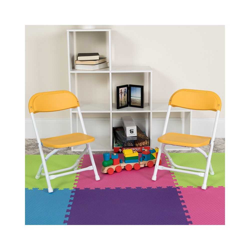 Kids Yellow Plastic Folding Chair