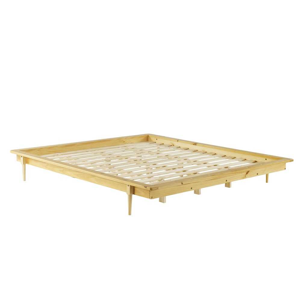 King Solid Wood Spindle Platform Bed - Light Oak