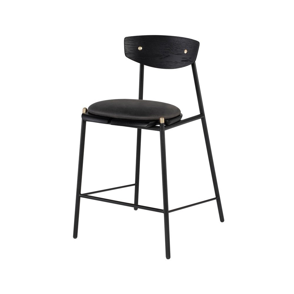 Kink Storm Black Leather Bar Stool