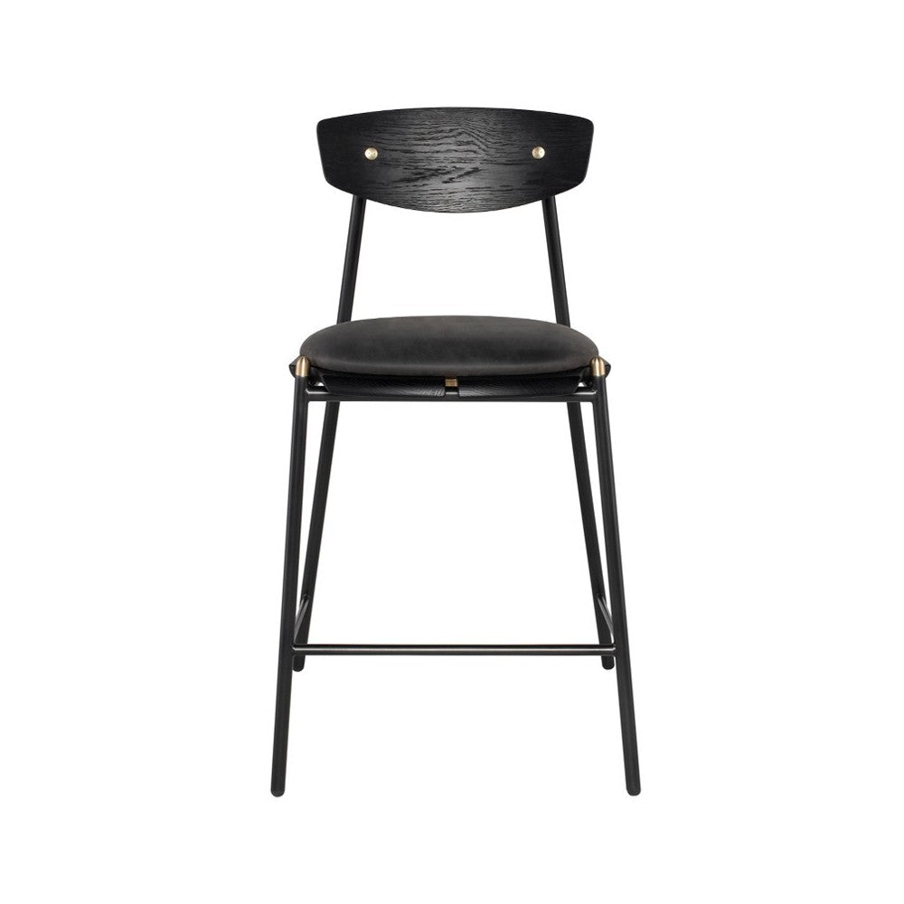 Kink Storm Black Leather Bar Stool