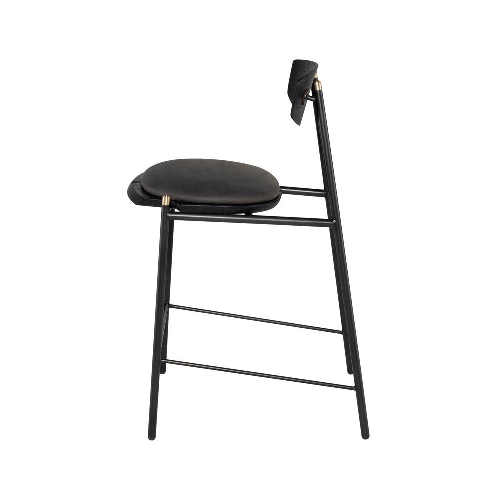 Kink Storm Black Leather Bar Stool