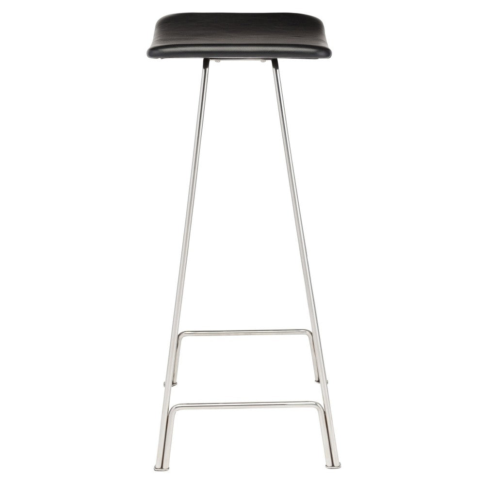 Kirsten Black Leather Bar Stool, HGEM652