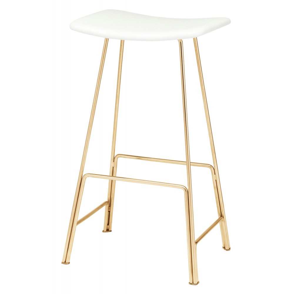 Kirsten White Leather Bar Stool, HGEM829