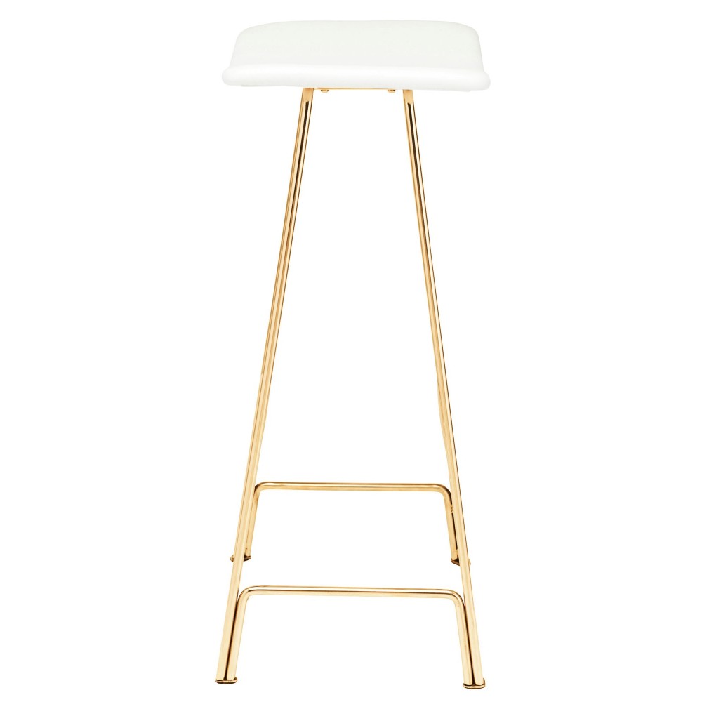 Kirsten White Leather Bar Stool, HGEM829