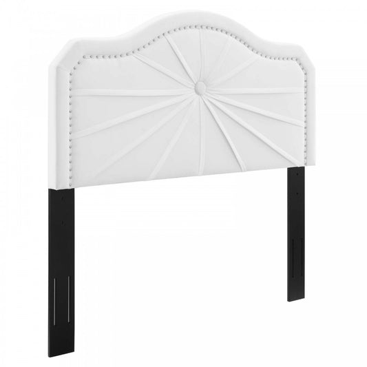 Kristin Pleated Performance Velvet Full/Queen Headboard, White