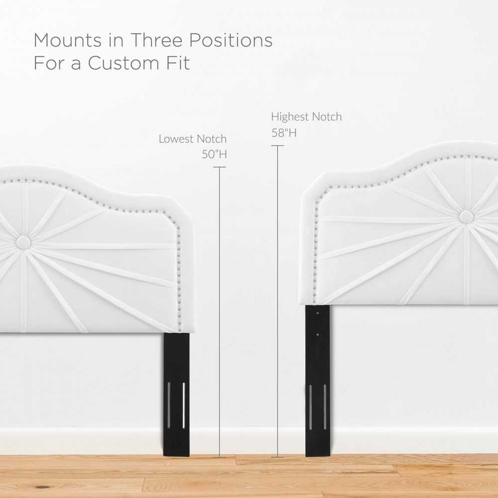 Kristin Pleated Performance Velvet King/California King Headboard, White