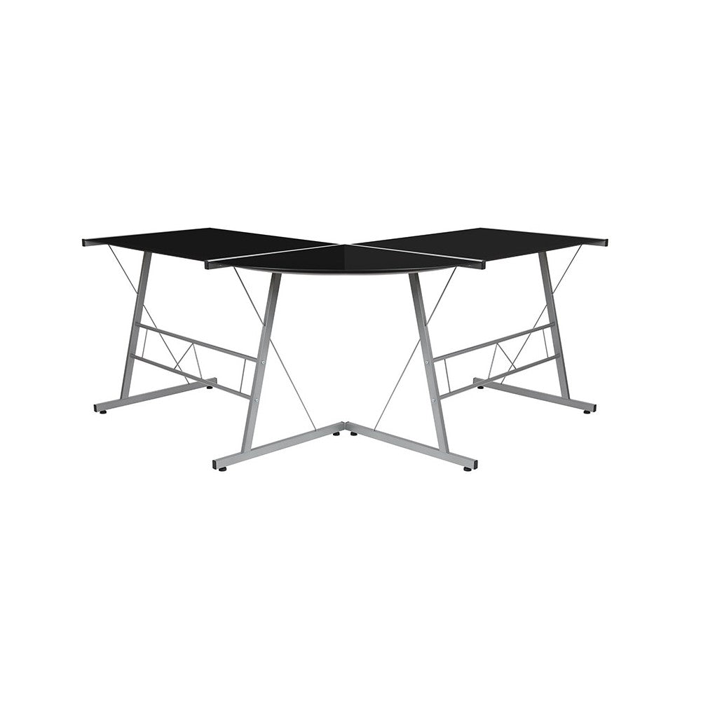 L-Shaped Desk 83.5" Computer Corner Desk, Gaming Corner Desk, Home Office Corner Desk, Gaming Desk, Easy to Assemble, Black