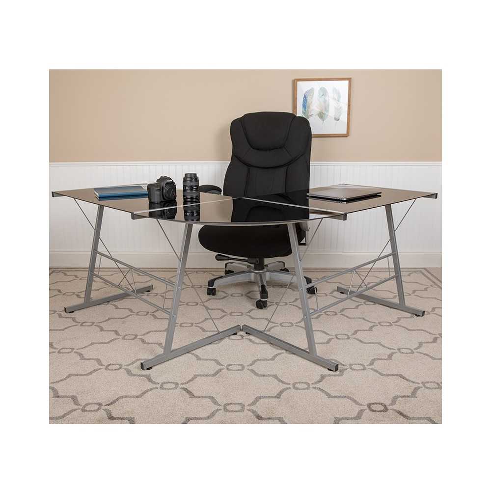L-Shaped Desk 83.5" Computer Corner Desk, Gaming Corner Desk, Home Office Corner Desk, Gaming Desk, Easy to Assemble, Black