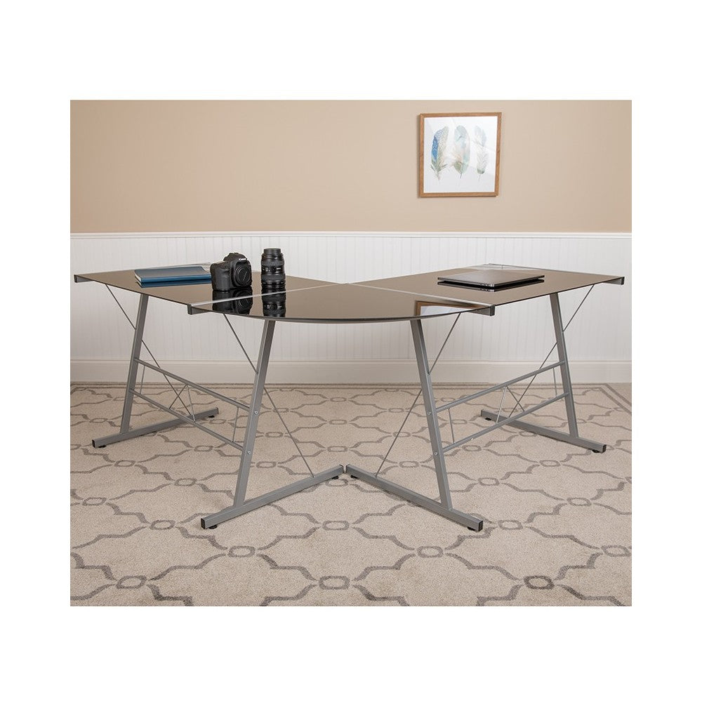 L-Shaped Desk 83.5" Computer Corner Desk, Gaming Corner Desk, Home Office Corner Desk, Gaming Desk, Easy to Assemble, Black