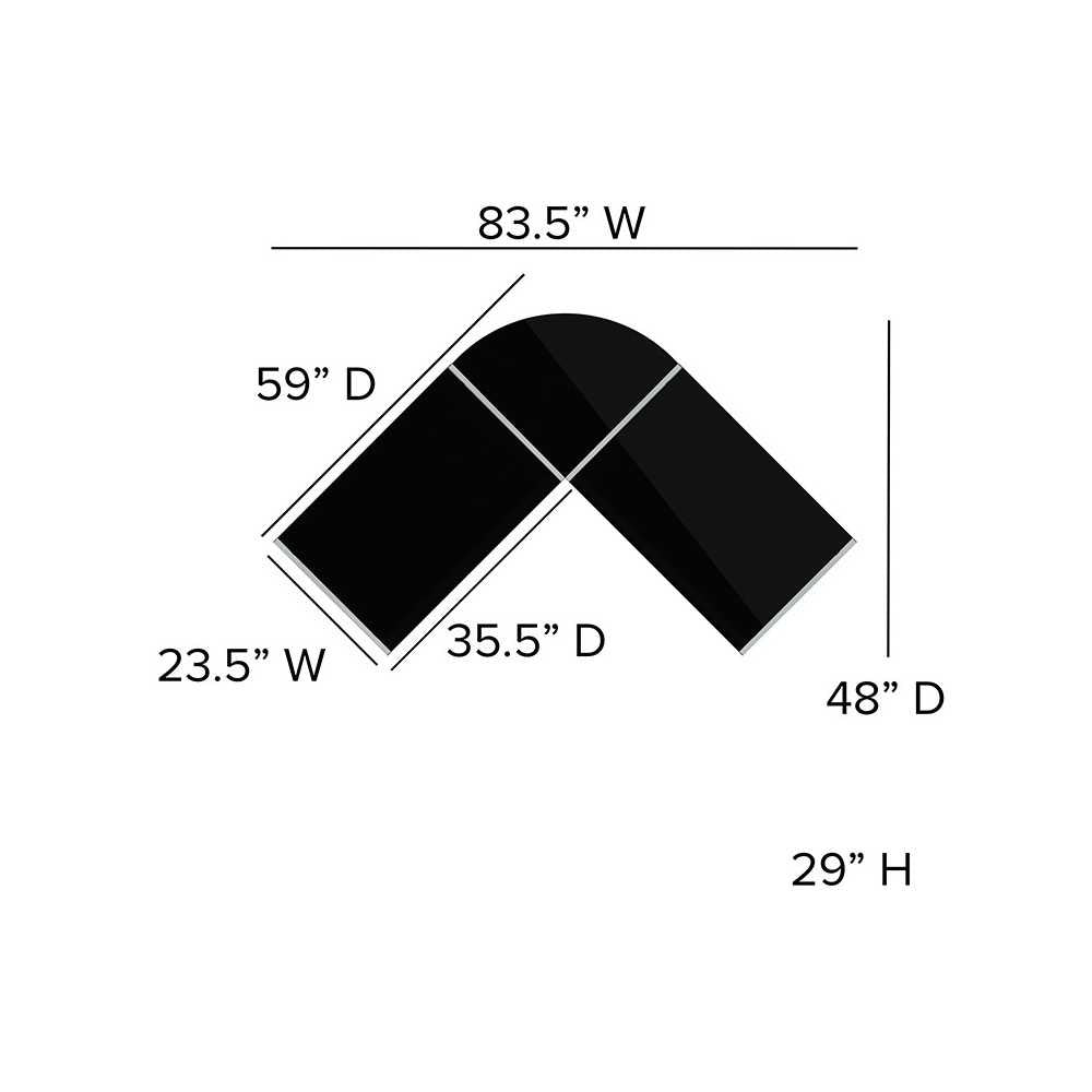 L-Shaped Desk 83.5" Computer Corner Desk, Gaming Corner Desk, Home Office Corner Desk, Gaming Desk, Easy to Assemble, Black
