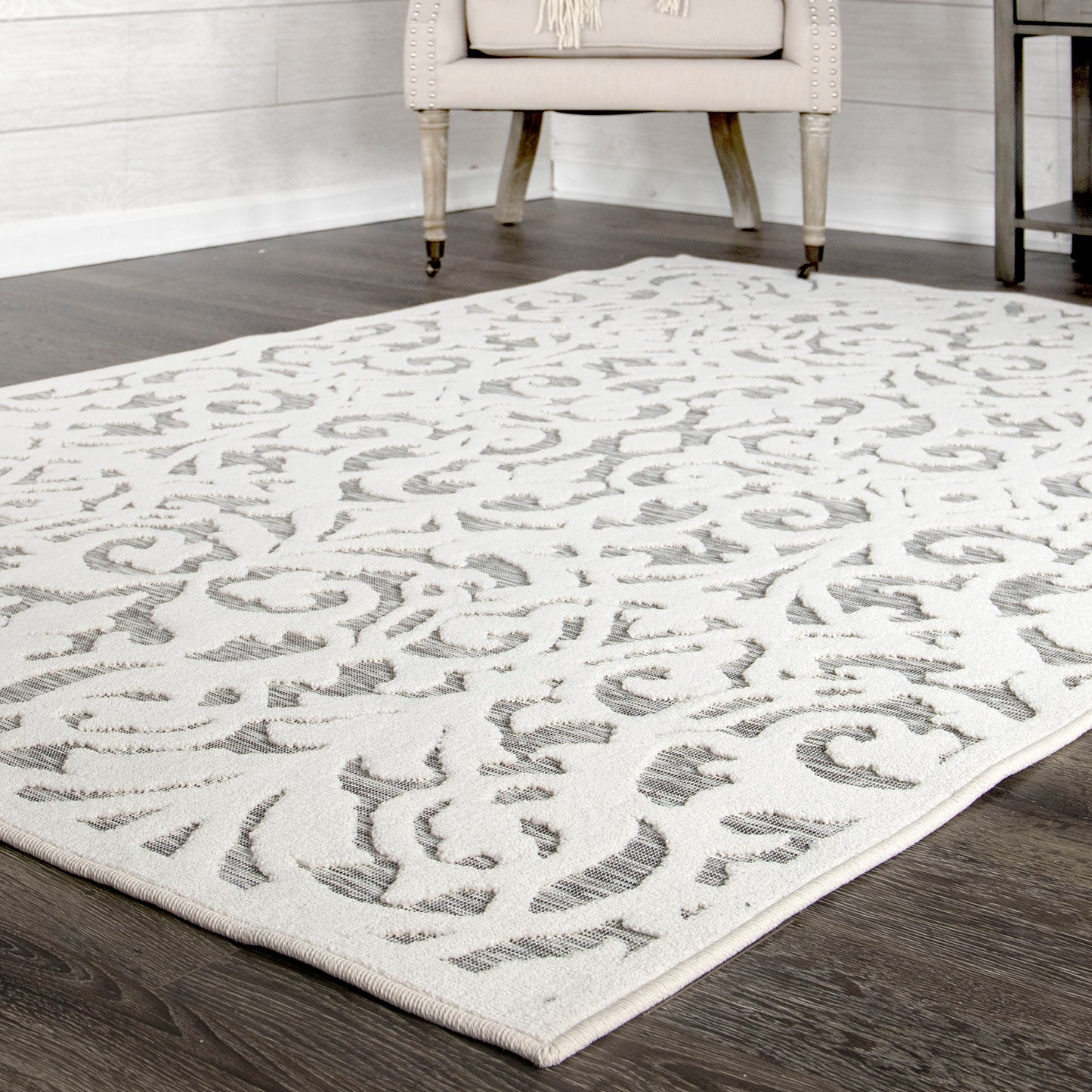 My Texas House by Orian Blur Damask Natural Gray 47"X65"