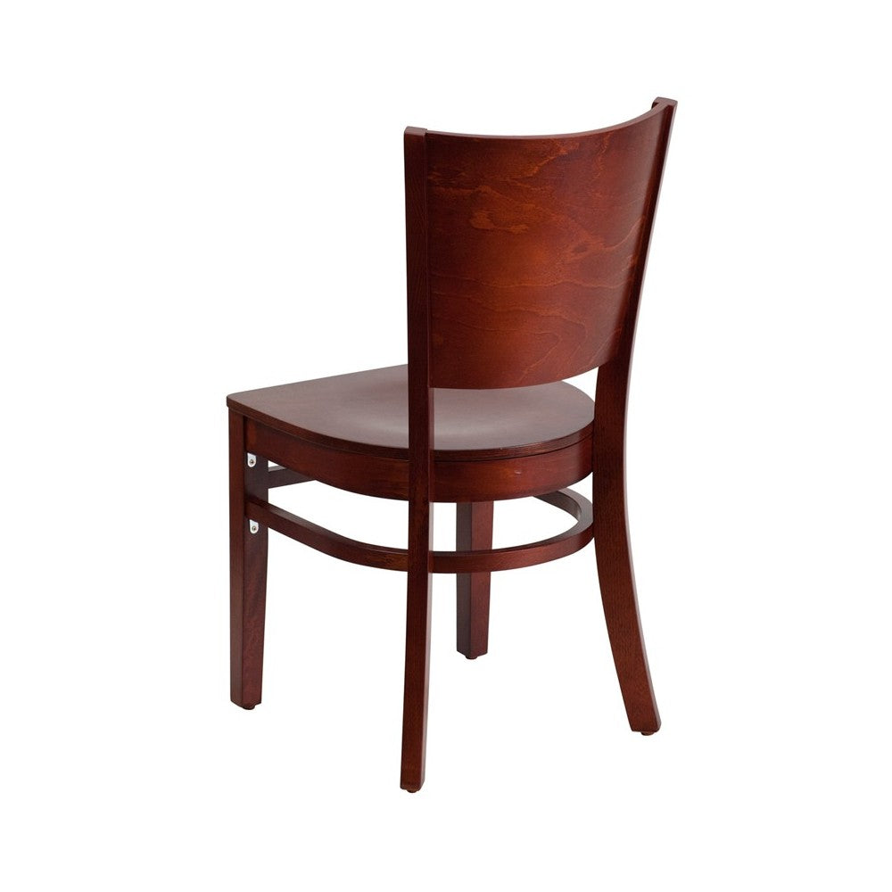 Lacey Series Solid Back Mahogany Wood Restaurant Chair