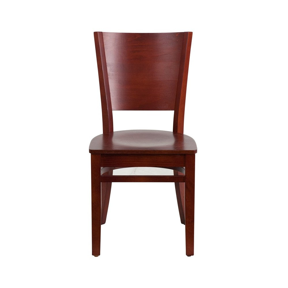 Lacey Series Solid Back Mahogany Wood Restaurant Chair