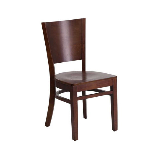 Lacey Series Solid Back Walnut Wood Restaurant Chair