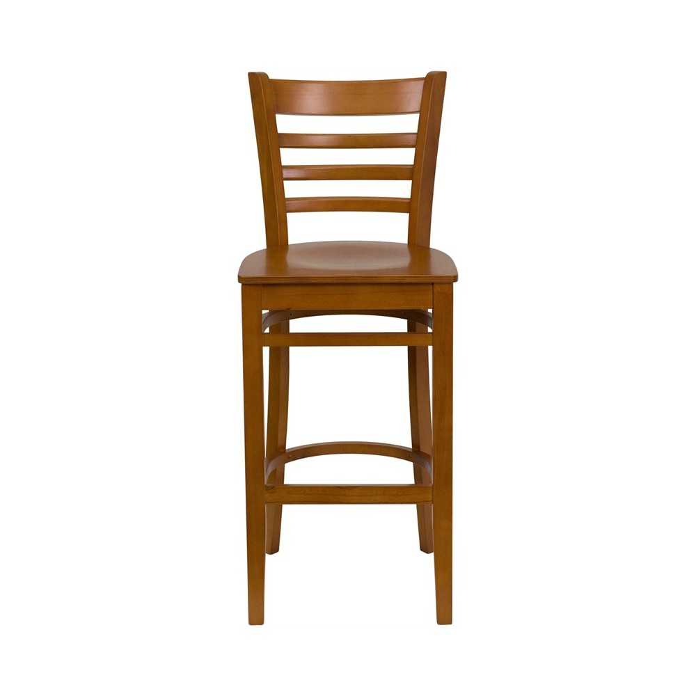 Ladder Back Cherry Wood Restaurant Barstool