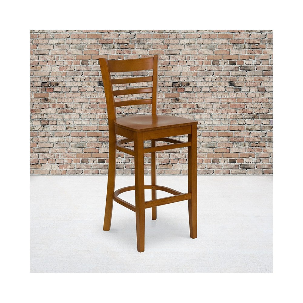 Ladder Back Cherry Wood Restaurant Barstool