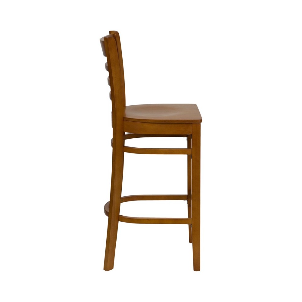 Ladder Back Cherry Wood Restaurant Barstool