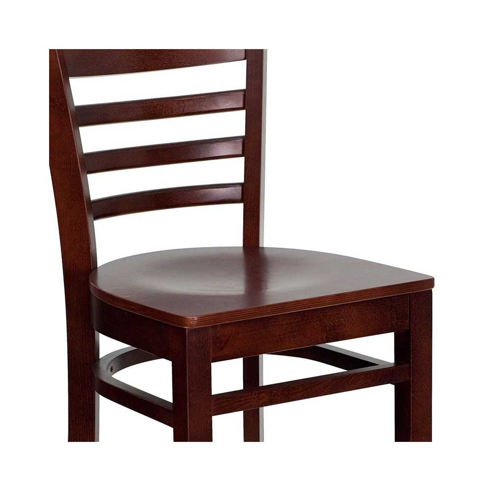 Ladder Back Mahogany Wood Restaurant Barstool