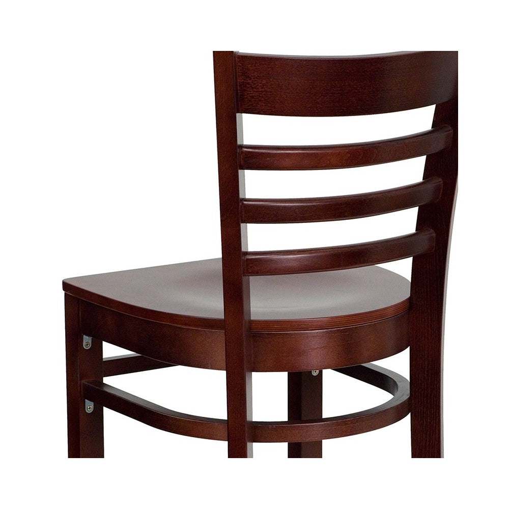 Ladder Back Mahogany Wood Restaurant Barstool