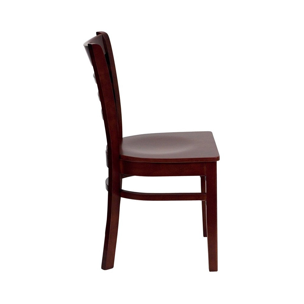 Ladder Back Mahogany Wood Restaurant Chair