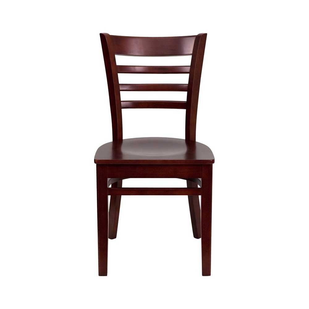 Ladder Back Mahogany Wood Restaurant Chair