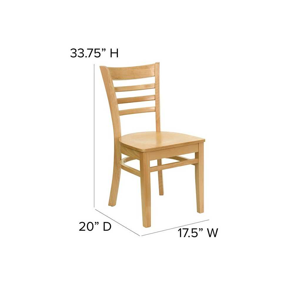 Ladder Back Natural Wood Restaurant Chair