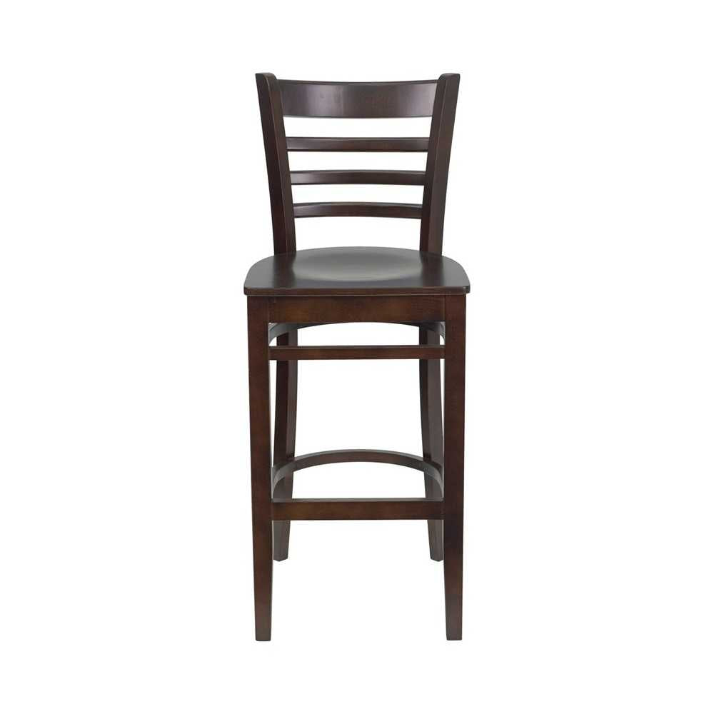 Ladder Back Walnut Wood Restaurant Barstool