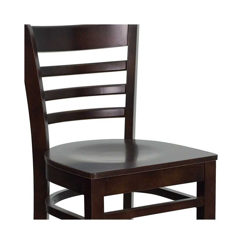 Ladder Back Walnut Wood Restaurant Barstool