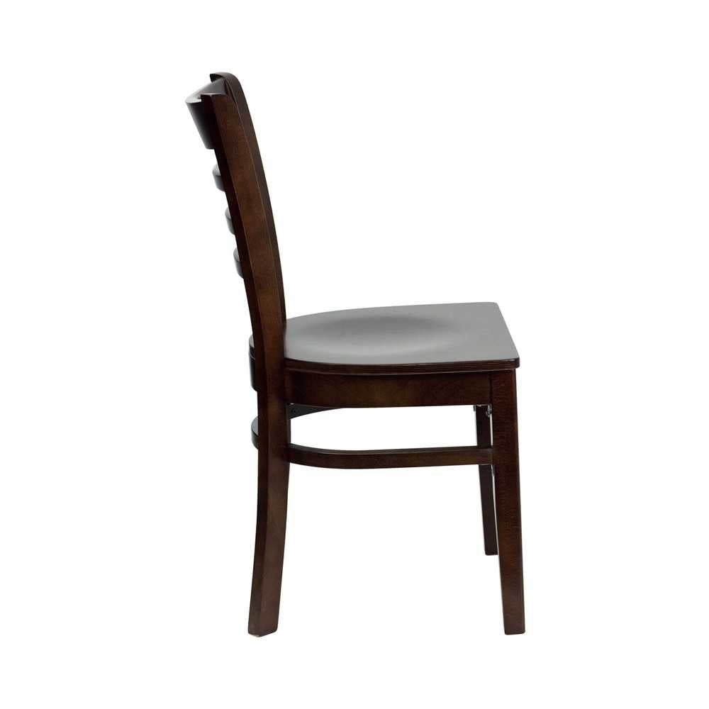 Ladder Back Walnut Wood Restaurant Chair