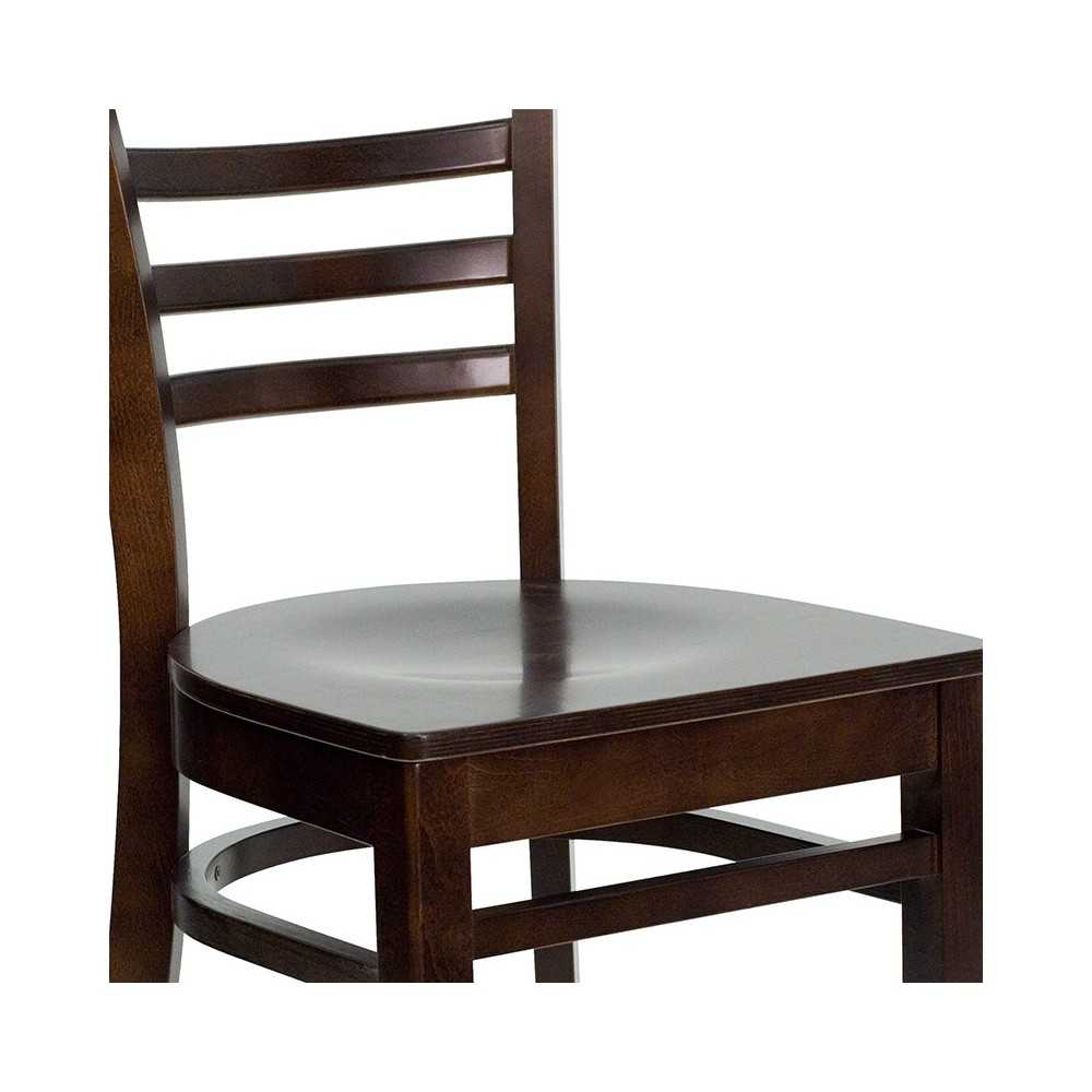 Ladder Back Walnut Wood Restaurant Chair