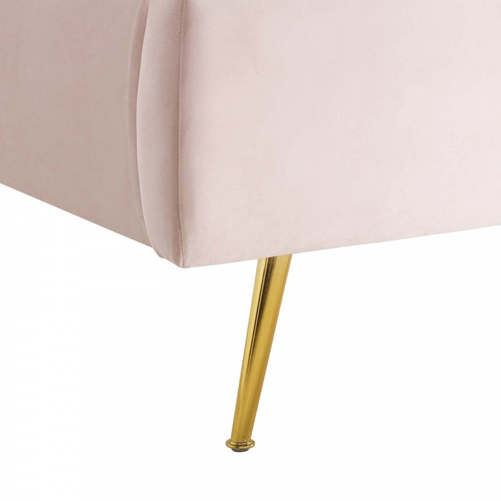 Lana Queen Performance Velvet Wingback Platform Bed, Pink