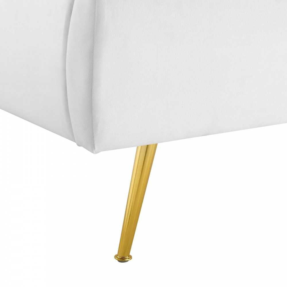Lana Queen Performance Velvet Wingback Platform Bed, White