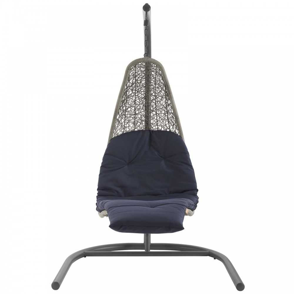 Landscape Hanging Chaise Lounge Outdoor Patio Swing Chair, Gray