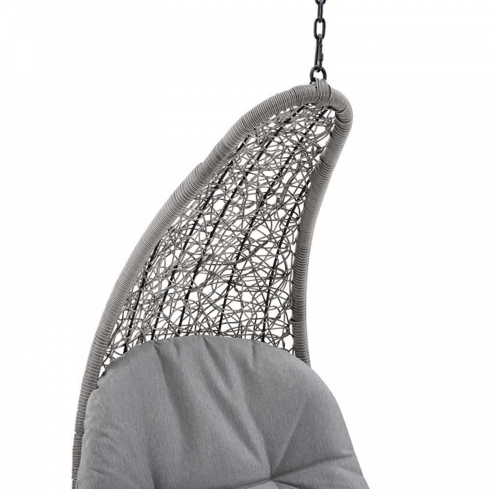 Landscape Outdoor Patio Hanging Chaise Lounge Outdoor Patio Swing Chair, Light Gray Gray