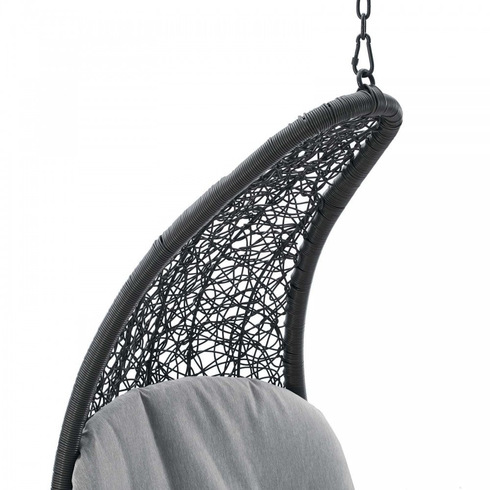 Landscape Outdoor Patio Hanging Chaise Lounge Outdoor Patio Swing Chair, Light Gray Gray