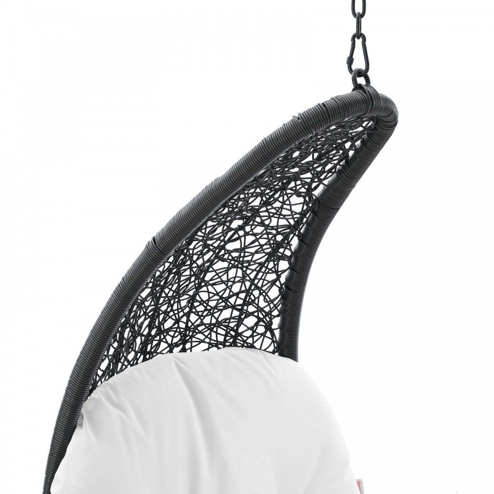 Landscape Outdoor Patio Hanging Chaise Lounge Outdoor Patio Swing Chair, Light Gray White