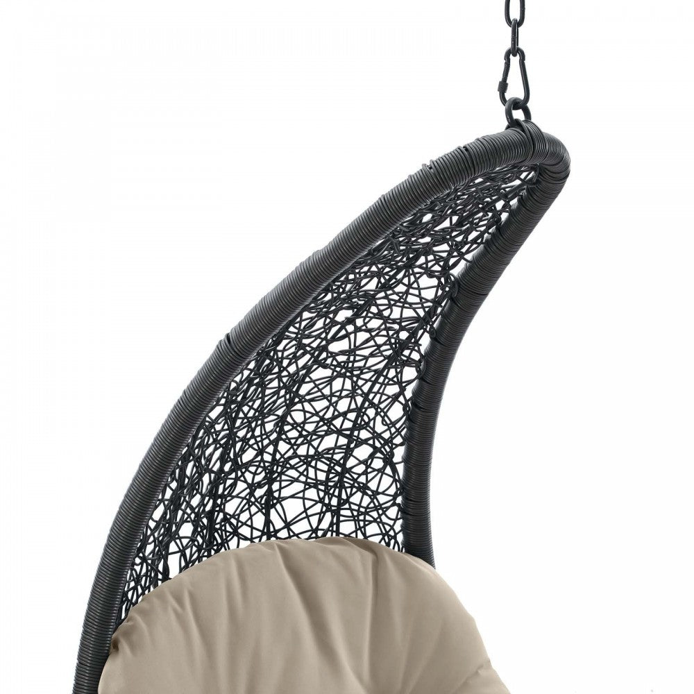 Landscape Outdoor Patio Hanging Chaise Lounge Outdoor Patio Swing Chair, Light Gray Beige