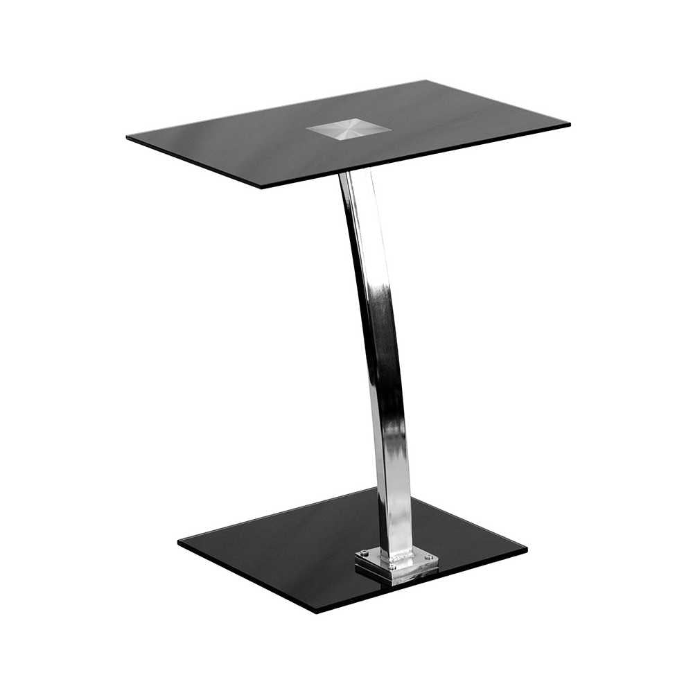 Laptop Computer Desk with Silk Black Tempered Glass Top