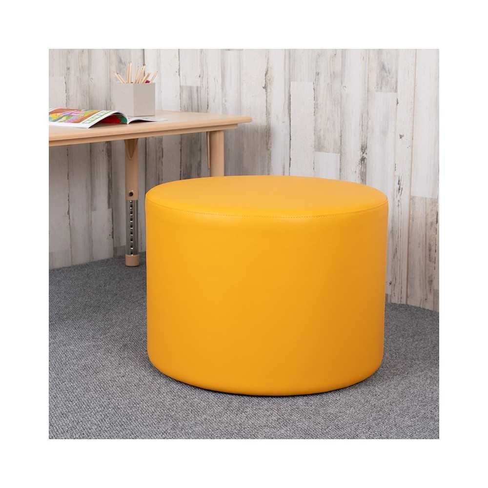Large Soft Seating Collaborative Circle for Classrooms and Common Spaces - Yellow (18" Height x 24" Diameter)