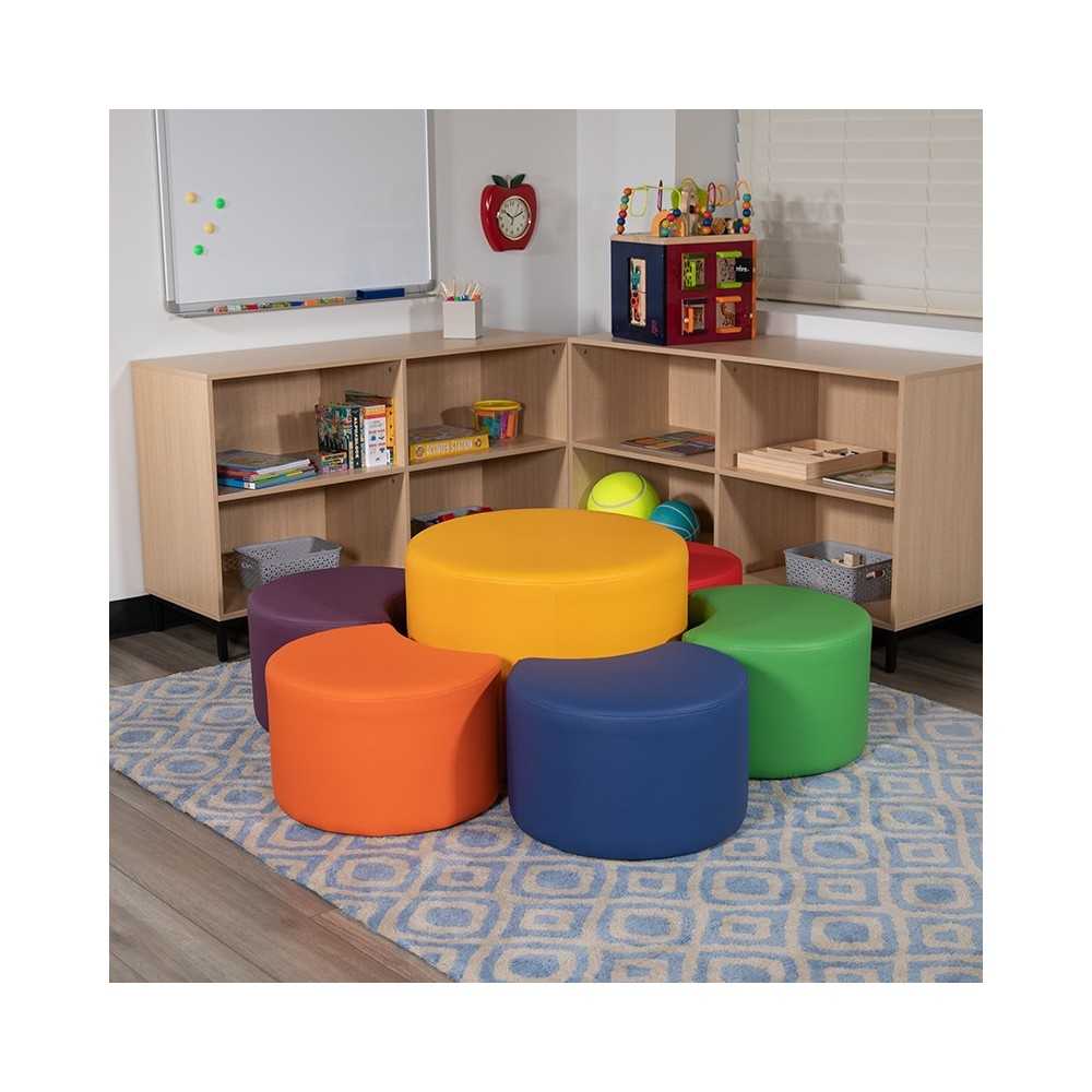 Large Soft Seating Collaborative Circle for Classrooms and Common Spaces - Yellow (18" Height x 24" Diameter)