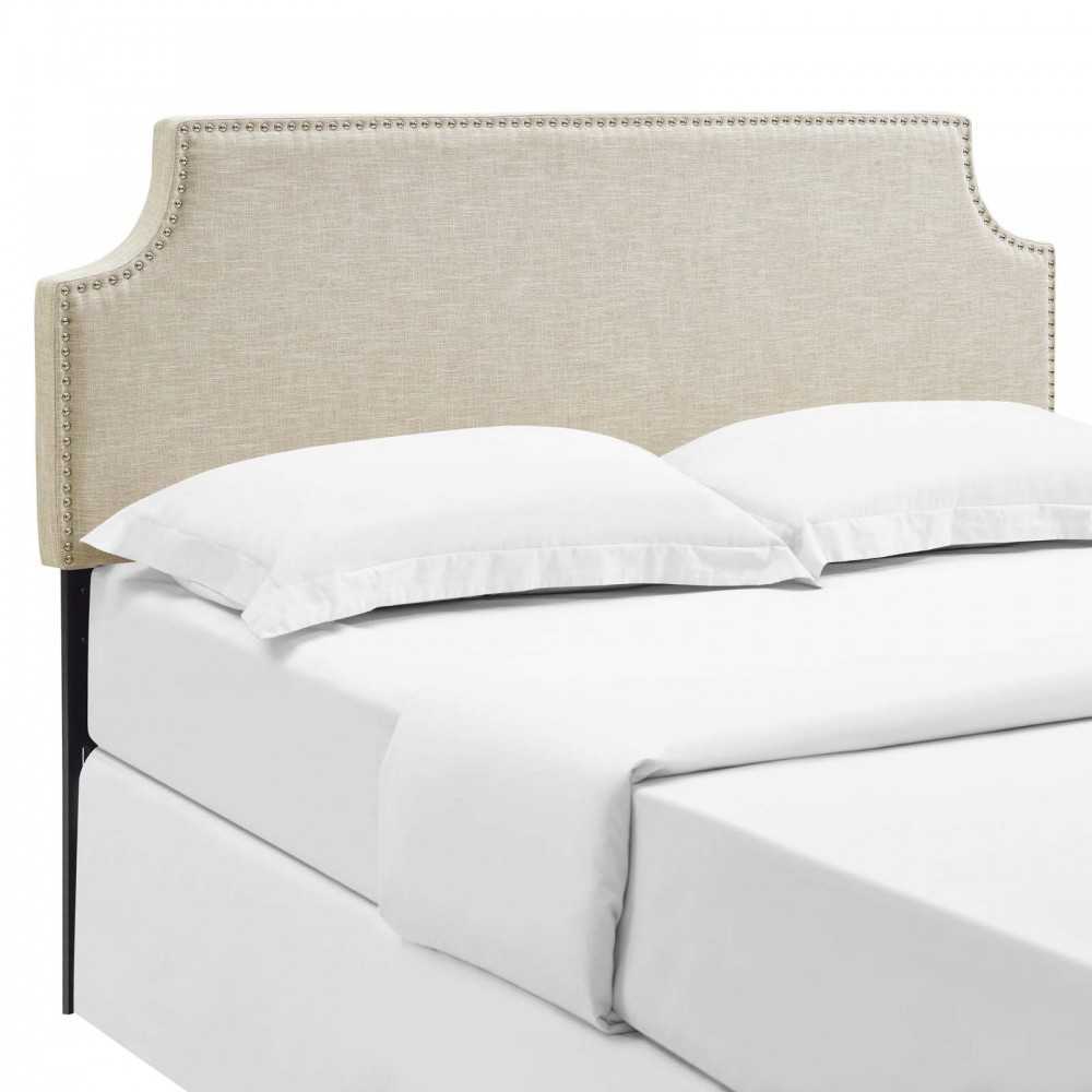 Laura Full Upholstered Fabric Headboard, Beige