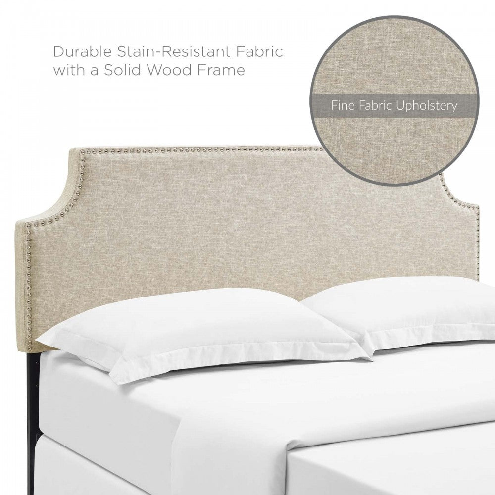 Laura Full Upholstered Fabric Headboard, Beige