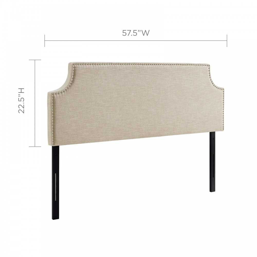 Laura Full Upholstered Fabric Headboard, Beige