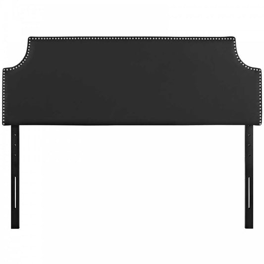 Laura Full Upholstered Vinyl Headboard, Black